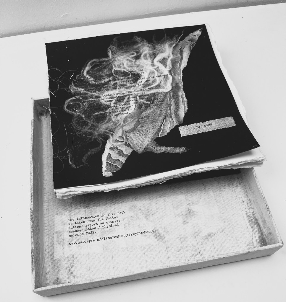Image of a handmade book based on climate change