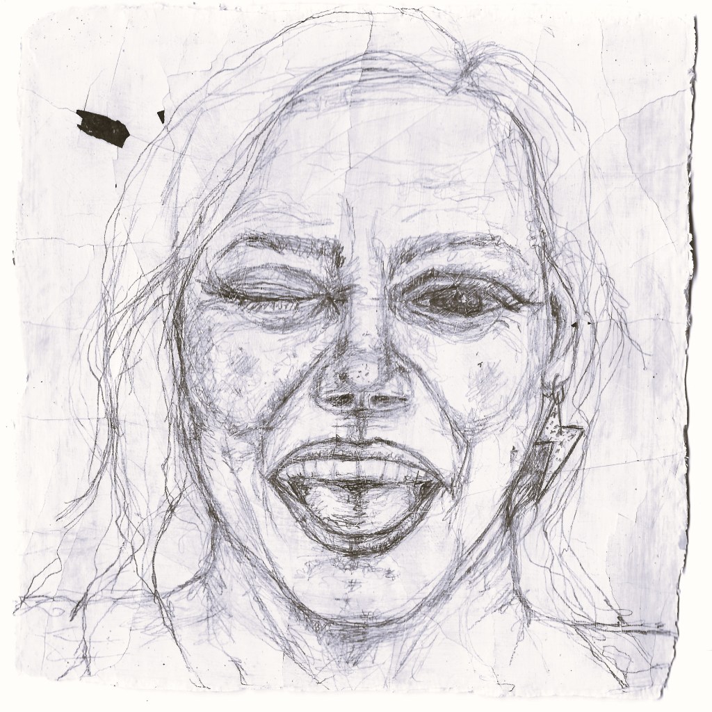 This image is a graphite drawing self portrait